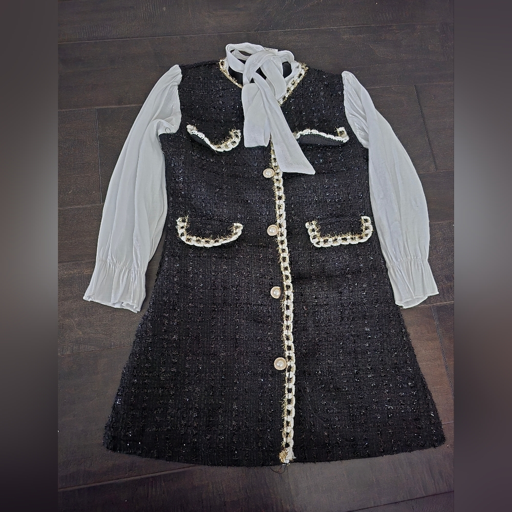 Formal boucle one piece girls dress